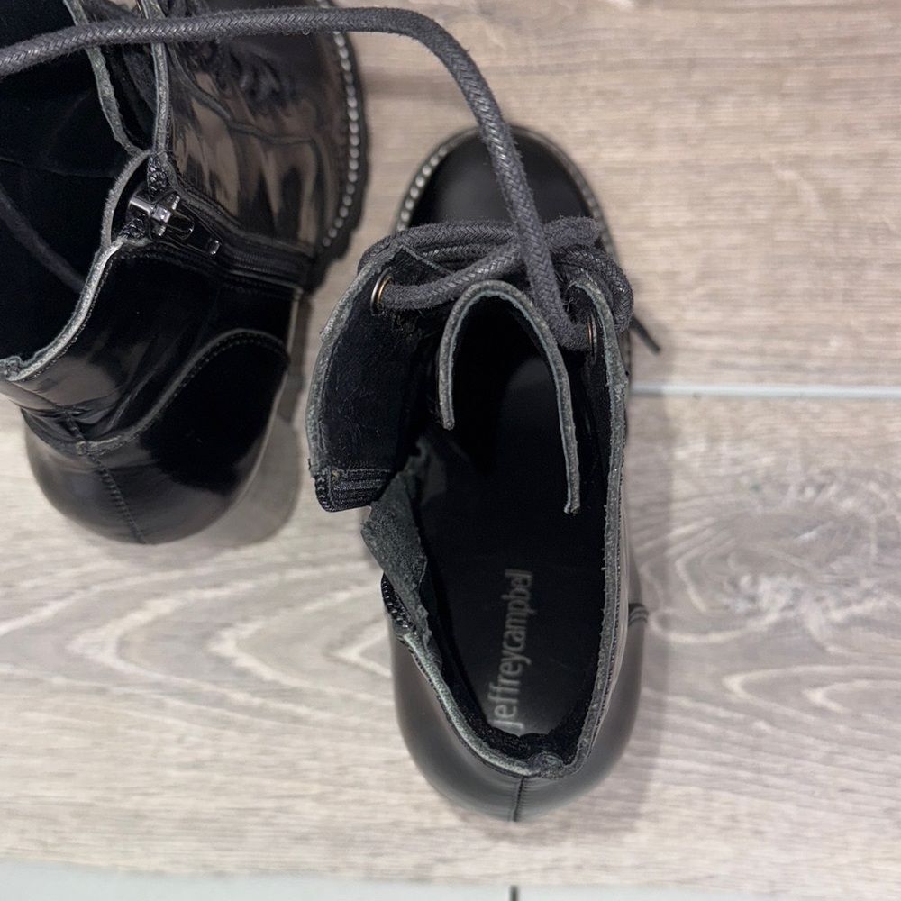 Jeffrey Campbell Black Lace-Up Platform Ankle Boots - Picture 5 of 12